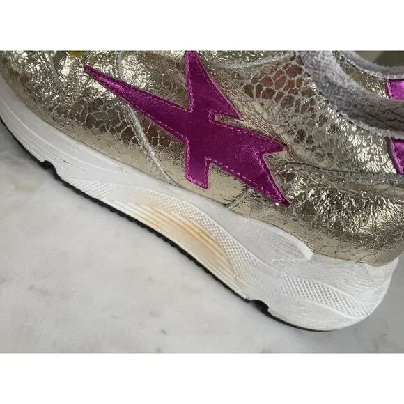Cynthia Richard Lightning Treasure‎ Gold Women's 8 size 39 Sneakers Shoes $245